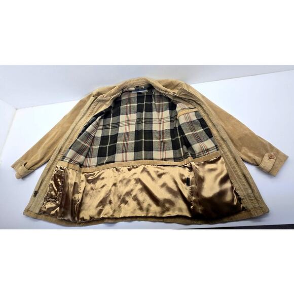 VTG Irvine Park Brown Suede Leather Jacket Zipper & Button Closure Coat Men's S - Picture 3 of 10